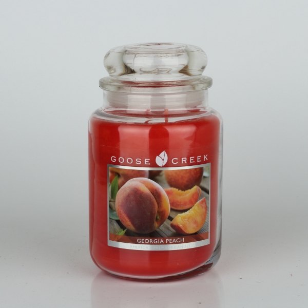 Luxusní aromatická svíčka ve skle broskev Goose Creek 680g