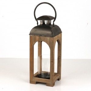 Luxusní dřevěná lucerna na svíčku 47cm