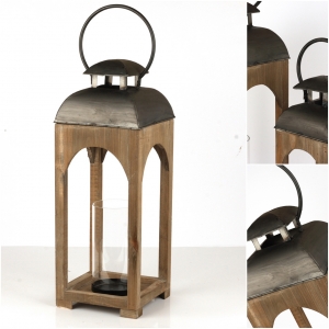 Luxusní dřevěná lucerna na svíčku 65cm