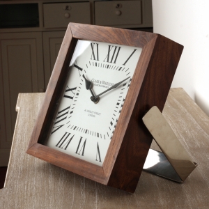 Luxusní dřevěné hodiny stolní 25x5x23cm