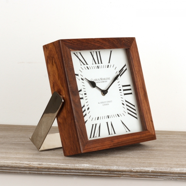 Luxusní dřevěné hodiny stolní 25x5x23cm