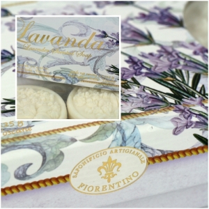 Luxusní italská kulatá mýdla levandule 3x125g 