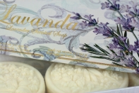Luxusní italská kulatá mýdla levandule 3x125g 
