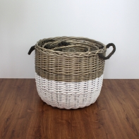 Luxusní kulaté proutěné koše 3ks