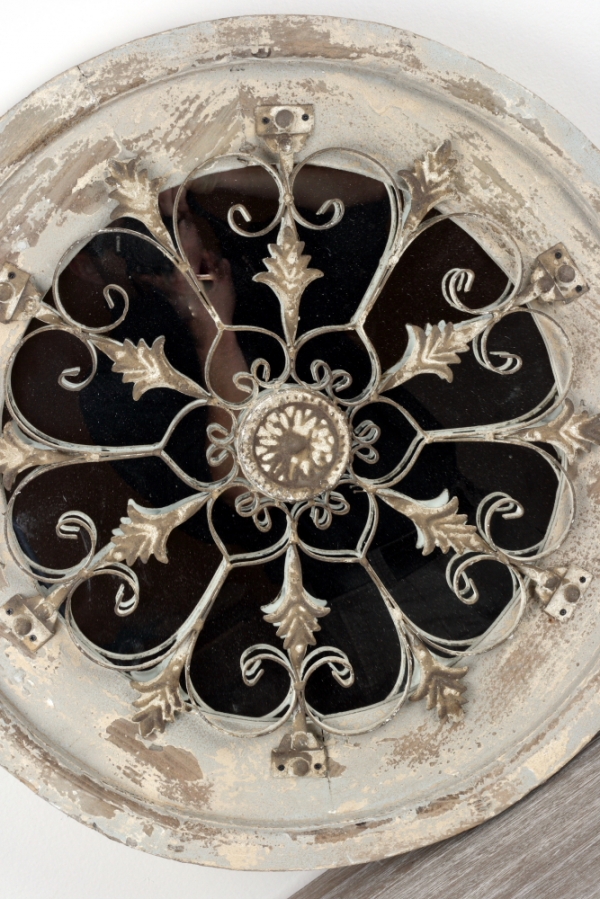 Luxusní kulaté vintage zrcadlo s patinou 60cm