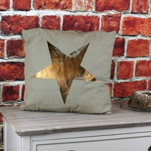 Luxusní polštář s výplní Gold star 45x45cm 