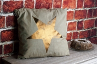 Luxusní polštář s výplní Gold star 45x45cm 