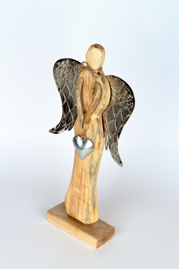 Luxusní vánoční dekorace anděl dřevěný 46cm