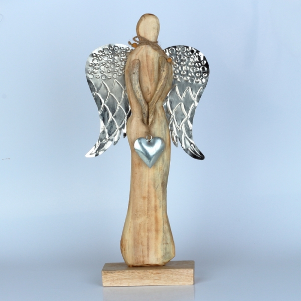 Luxusní vánoční dekorace anděl dřevěný 46cm