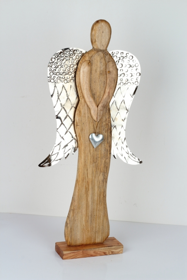 Luxusní vánoční dekorace anděl dřevěný 84cm