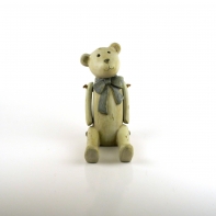 Medvěd 18 cm bílý - šedá