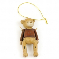 Medvídek lásky 9x5 s ohebnými ručkami 5cm zelený se srdíčkem