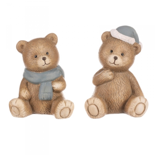 Medvídek retro figurka s čepicí 8 x 7 x 11 cm