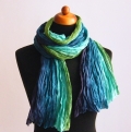 Menší hedvábná šála Modrozelená