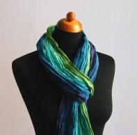 Menší hedvábná šála Modrozelená