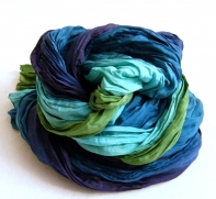 Menší hedvábná šála Modrozelená