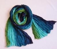 Menší hedvábná šála Modrozelená