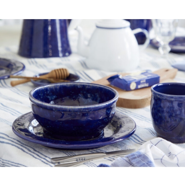 Miska ABBEY modrá průměr 17 cm keramická