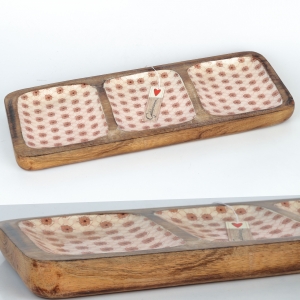 Miska dřevěná ( trojmiska) 40x15,5x3cm