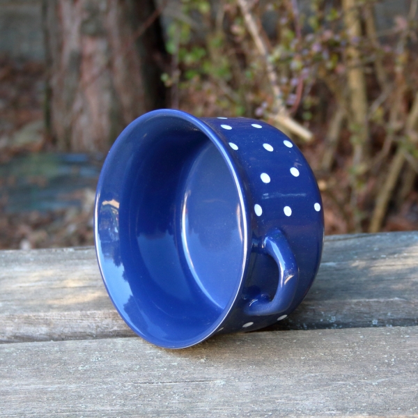 Miska keramická s puntíky modrá 560ml
