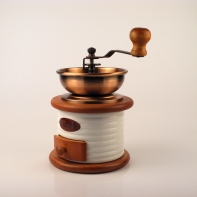 Mlýnek na kávu porcelánový kulatý