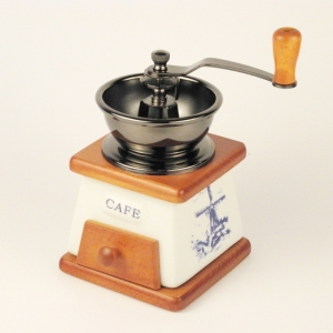 Mlýnek na kávu porcelánový s holandským mlýnem 