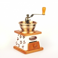 Mlýnek na Kávu - vyřazený. Uštípnutý dřevěný rožek