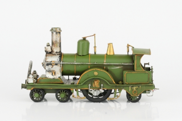 Model lokomotivy zelený 28cm