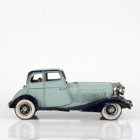 Modely aut - autíčko retro železné modré 32x13x14cm