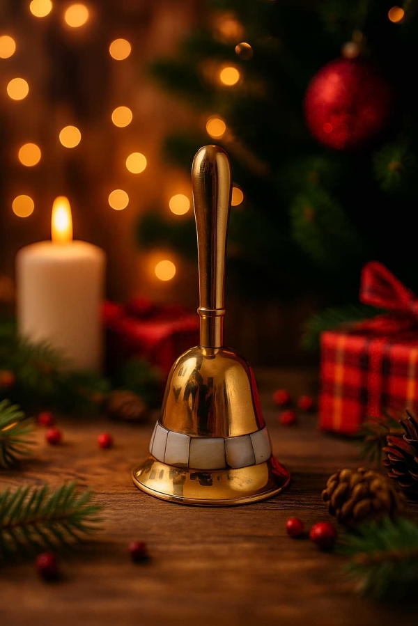 Mosazný zvon s rukojetí 