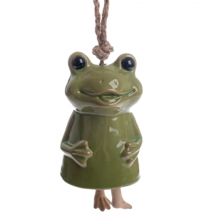 Mrazuvzdorná keramika do zahrady zvonkohra žabka