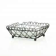 Mýdlenka - košíček se sklem hnědá 11x15x5cm