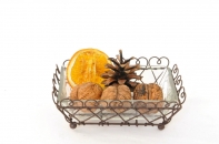 Mýdlenka - košíček se sklem hnědá 11x15x5cm