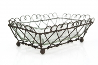 Mýdlenka - košíček se sklem hnědá 11x15x5cm