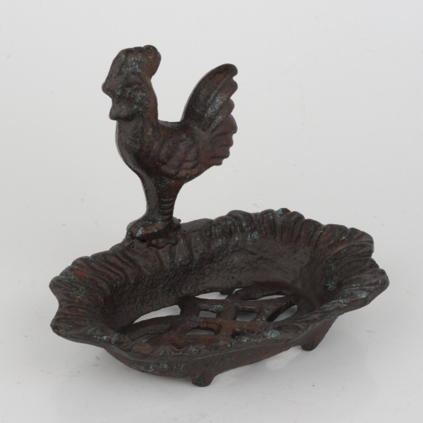 Mýdlenka s kohoutem litina 16x12,5x10,5cm