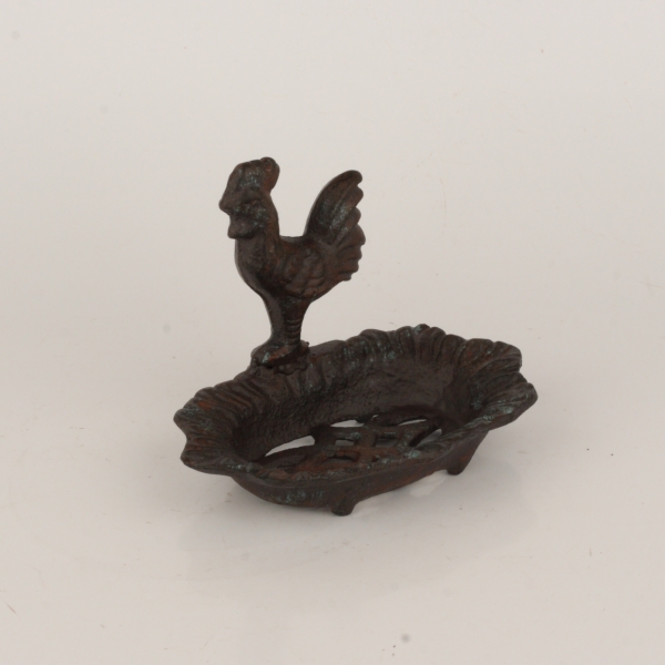 Mýdlenka s kohoutem litina 16x12,5x10,5cm