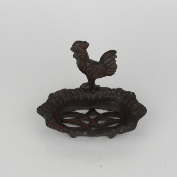 Mýdlenka s kohoutem litina 16x12,5x10,5cm