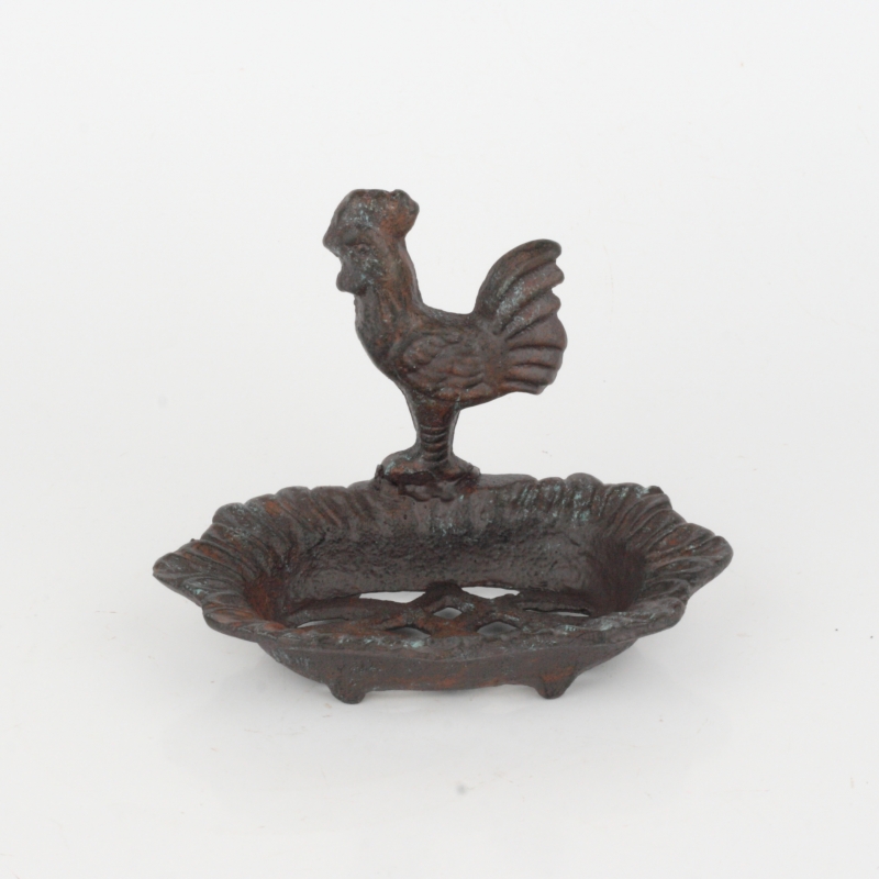 Mýdlenka s kohoutem litina 16x12,5x10,5cm