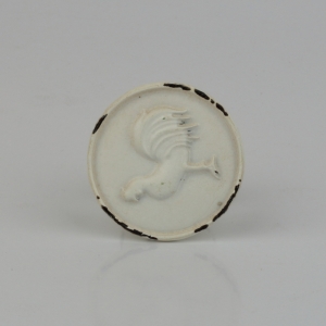 Nábytková úchytka bílá s motivem kohouta 4cm