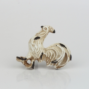 Nábytková úchytka bílý kohout v oprýskaném vzhledu 6x6cm