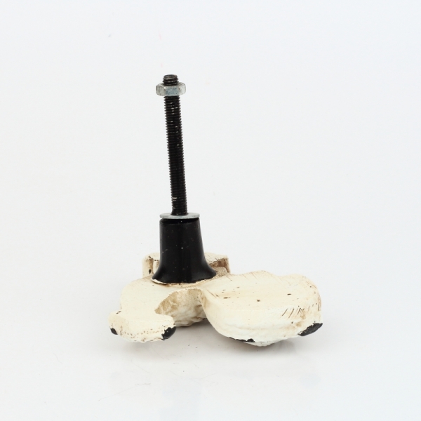 Nábytková úchytka bílý kohout v oprýskaném vzhledu 6x6cm