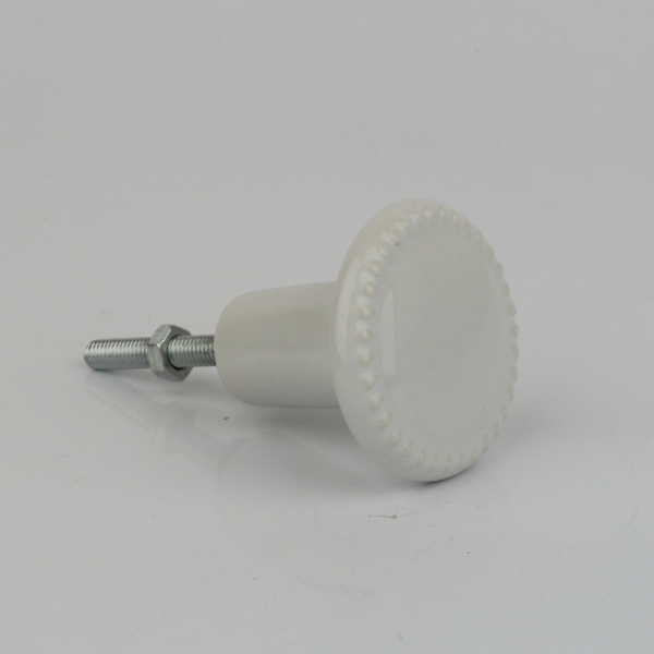 Nábytková úchytka keramická bílá 4cm