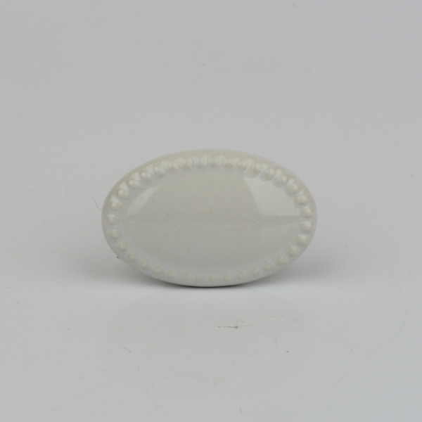 Nábytková úchytka keramická bílý ovál 4x3cm