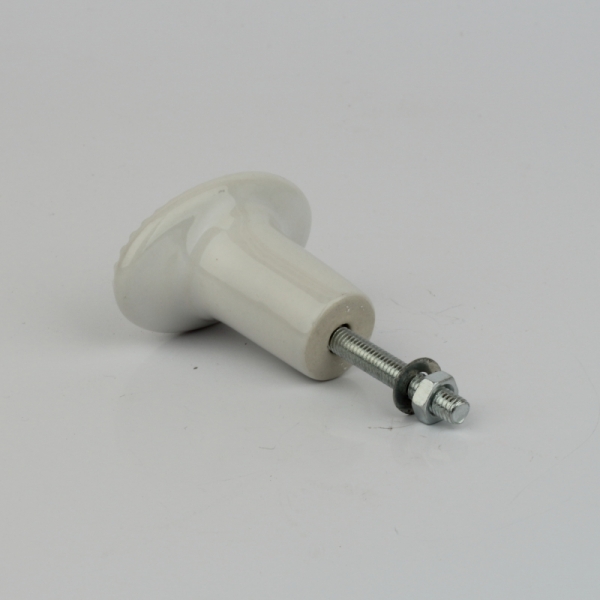 Nábytková úchytka keramická bílý ovál 4x3cm