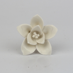 Nábytková úchytka keramická květina bílá 3,5cm