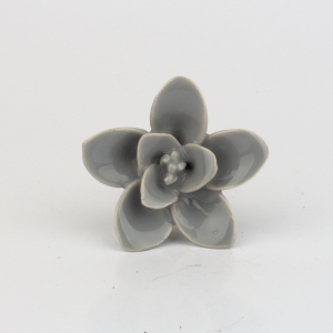 Nábytková úchytka keramická květina šedá 3,5cm