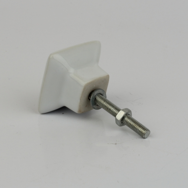 Nábytková úchytka keramická zlaté zdobení 3,5x3,5cm