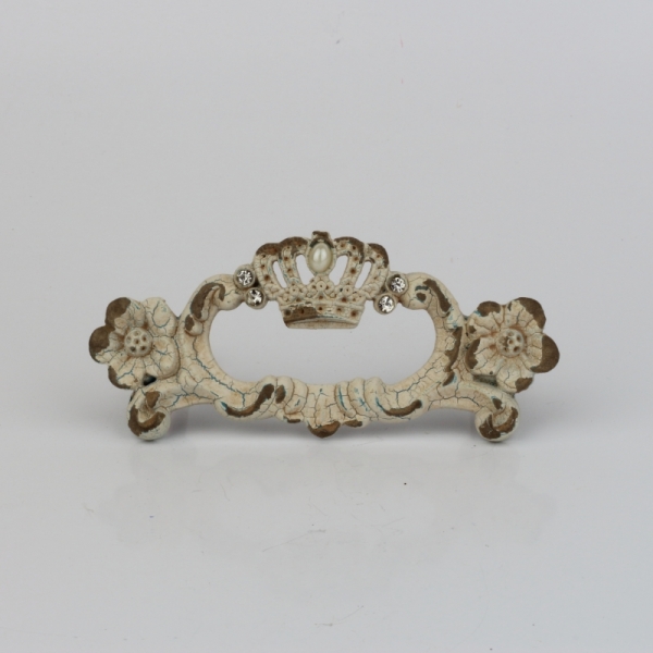 Nábytková úchytka zdobená s květy 12x2x5cm