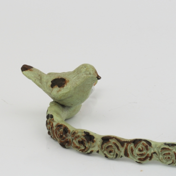 Nábytková úchytka zdobená se dvěma ptáčky 13x8x3cm