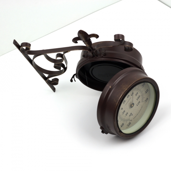 Nádražní hodiny s teploměrem 30cm POŠKOZENÉ